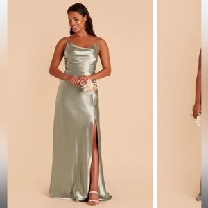 Small Birdie Grey Lisa Long Dress in Moss Green